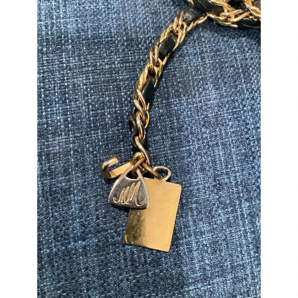 MM Morris Moskowitz Metal Chain Belt Gold Tone Vintage